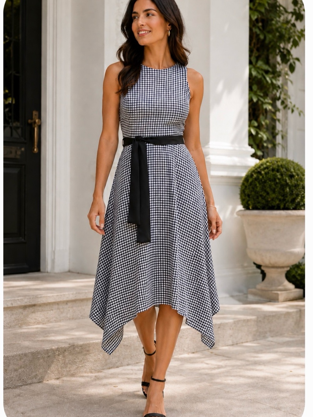 BR gingham print dress